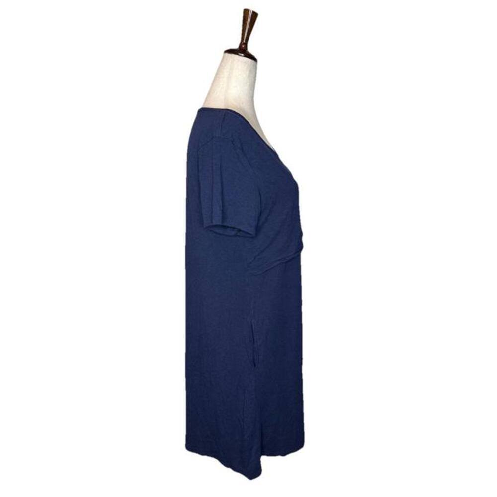 Kindred Bravely M Eleanora Bamboo Maternity Nursing Dress Blue Stretch Comfort - Picture 6 of 7